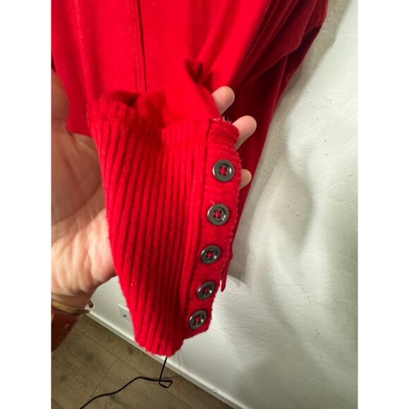 Westbound Womens Red Long Sleeve Sweater Tunic Size 1X Button Detail NEW - Picture 4 of 5